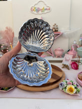 Load image into Gallery viewer, Silver Shell with Blue Glass insert