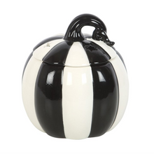 Load image into Gallery viewer, Black and White Striped Pumpkin Oil Burner