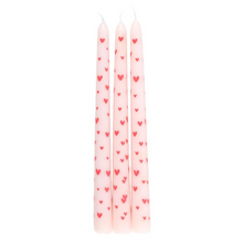 Load image into Gallery viewer, Set of 3 Love Heart Taper Candles