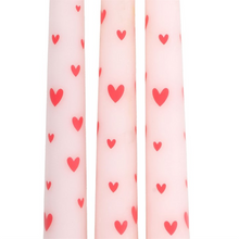 Load image into Gallery viewer, Set of 3 Love Heart Taper Candles