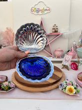 Load image into Gallery viewer, Silver Shell with Blue Glass insert
