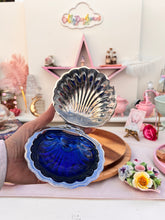 Load image into Gallery viewer, Silver Shell with Blue Glass insert