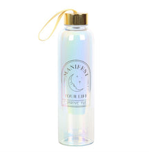 Load image into Gallery viewer, Manifest Your Life Iridescent Glass Water Bottle