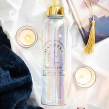 Load image into Gallery viewer, Manifest Your Life Iridescent Glass Water Bottle