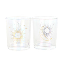 Load image into Gallery viewer, Iridescent Sun and Moon Votive Candle Holders