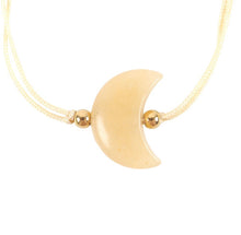 Load image into Gallery viewer, Be Brave Yellow Jade Crystal Moon Bracelet