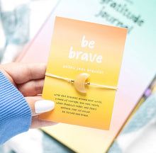 Load image into Gallery viewer, Be Brave Yellow Jade Crystal Moon Bracelet