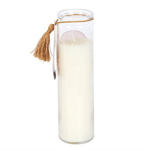 Load image into Gallery viewer, Athena Goddess Tube Candle with Clear Quartz Crystals