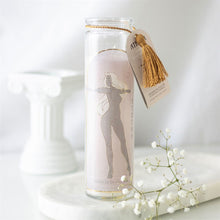 Load image into Gallery viewer, Athena Goddess Tube Candle with Clear Quartz Crystals