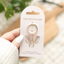 Load image into Gallery viewer, Light Luna Moth Keyring
