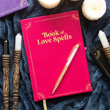 Load image into Gallery viewer, Book of Love Spells Journal with Rose Quartz Crystal Pen