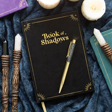 Load image into Gallery viewer, Book of Shadows Journal with Black Obsidian Crystal Pen