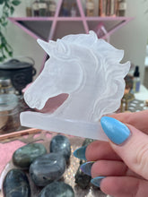 Load image into Gallery viewer, Selenite Unicorn Head
