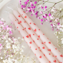 Load image into Gallery viewer, Set of 3 Love Heart Taper Candles