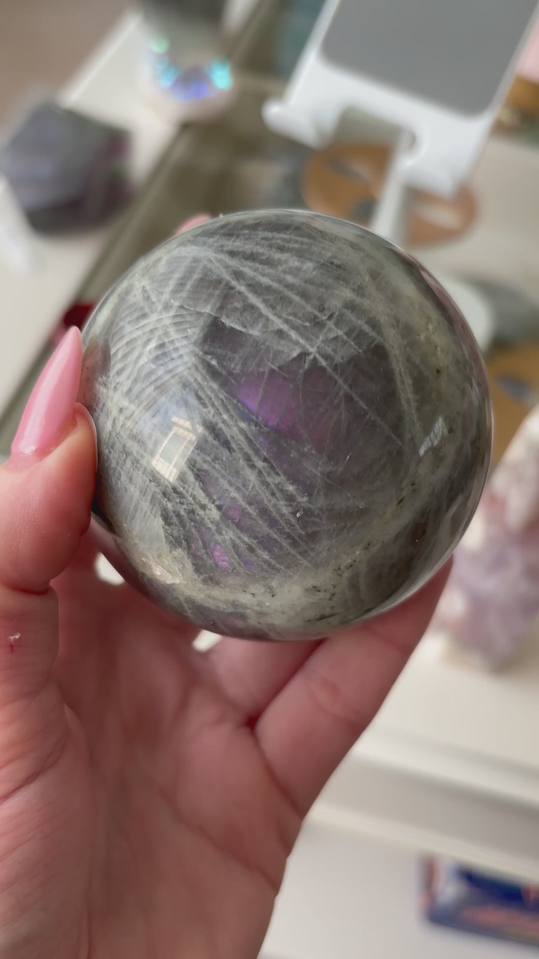 Purple Flash Labradorite Sphere ( B )