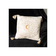 Load image into Gallery viewer, 35cm Square Off White Astrology Wheel Cushion