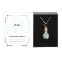 Load image into Gallery viewer, Luck Green Aventurine Crystal Chip Potion Bottle Necklace