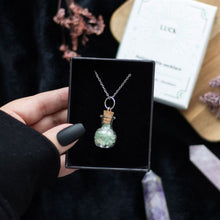 Load image into Gallery viewer, Luck Green Aventurine Crystal Chip Potion Bottle Necklace