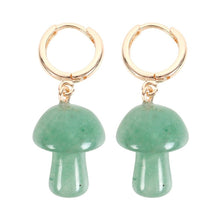 Load image into Gallery viewer, Aventurine Crystal Mushroom Earrings