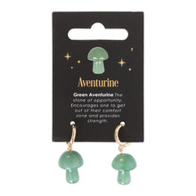 Load image into Gallery viewer, Aventurine Crystal Mushroom Earrings