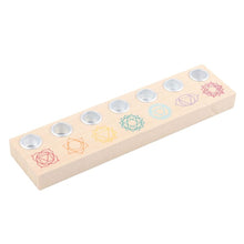 Load image into Gallery viewer, Seven Chakras Wooden Energy Candle Holder