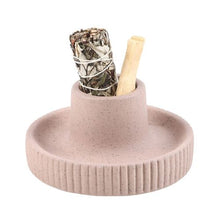 Load image into Gallery viewer, Greige Ribbed Smudge Bowl