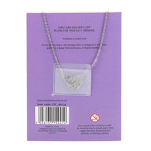 Load image into Gallery viewer, Amethyst Crystal Moon Necklace on Greeting Card