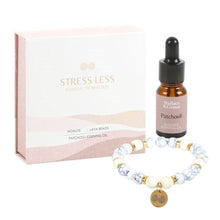 Load image into Gallery viewer, Stress Less Howlite Crystal Essential Oil Bracelet