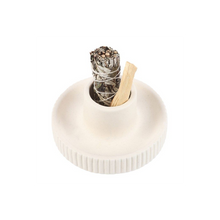 Load image into Gallery viewer, Cream Ribbed Smudge Bowl
