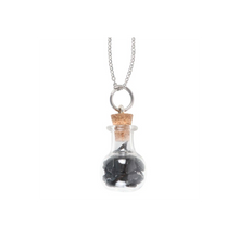 Load image into Gallery viewer, Protection Black Obsidian Crystal Chip Potion Bottle Necklace