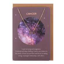 Load image into Gallery viewer, Cancer Zodiac Necklace Card