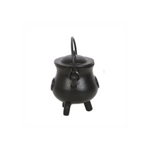 Load image into Gallery viewer, 7.5cm Smooth Cast Iron Cauldron with Pentagram
