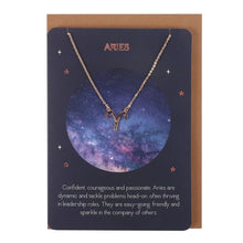 Load image into Gallery viewer, Aries Zodiac Necklace Card
