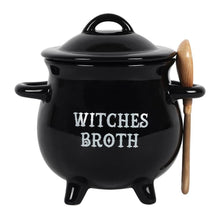 Load image into Gallery viewer, Witches Broth Cauldron Soup Bowl with Broom Spoon