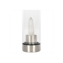 Load image into Gallery viewer, Clear Quartz Energising Glass Water Bottle