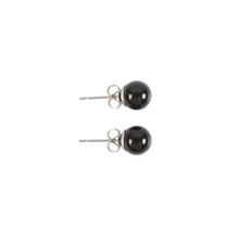Load image into Gallery viewer, Black Agate Semi Precious Crystal Earrings