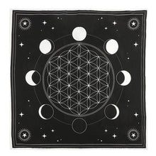 Load image into Gallery viewer, Moon Phase Crystal Grid Altar Cloth
