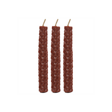 Load image into Gallery viewer, Set of 6 Brown Beeswax Spell Candles