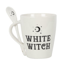 Load image into Gallery viewer, White Witch Mug and Spoon Set