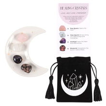 Load image into Gallery viewer, Love Healing Crystal Set with Moon Trinket Dish
