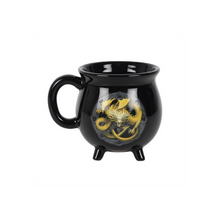Load image into Gallery viewer, Imbolc Colour Changing Cauldron Mug by Anne Stokes