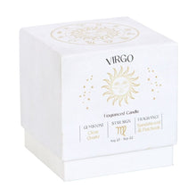 Load image into Gallery viewer, Virgo Sandalwood & Patchouli Gemstone Zodiac Candle