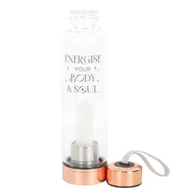 Load image into Gallery viewer, Clear Quartz Body and Soul Glass Water Bottle