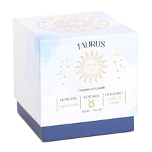 Load image into Gallery viewer, Taurus Amber & Vanilla Gemstone Zodiac Candle