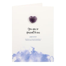 Load image into Gallery viewer, Special To Me Amethyst Crystal Heart Greeting Card
