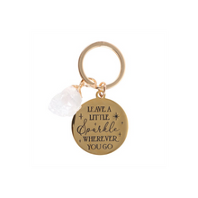Load image into Gallery viewer, Leave a Little Sparkle Clear Quartz Crystal Keyring
