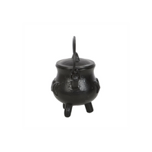 Load image into Gallery viewer, 7.5cm Cast Iron Cauldron with Triple Moon
