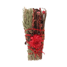 Load image into Gallery viewer, 6in Ritual Wand Smudge Stick with Rosemary and Red Flowers