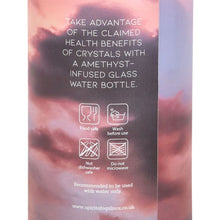 Load image into Gallery viewer, Amethyst Set Your Intention Glass Water Bottle