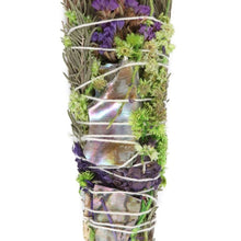 Load image into Gallery viewer, 6in Ritual Wand Smudge Stick with Rosemary, Lavender and Abalone
